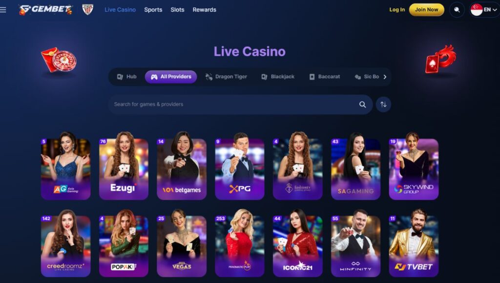 GEMBET Singapore Live Casino