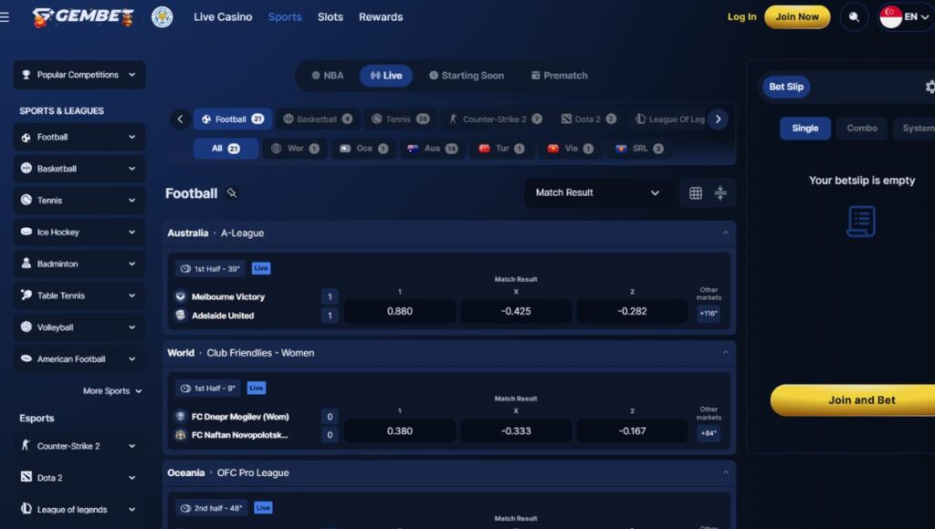 GEMBET Singapore Sports Betting