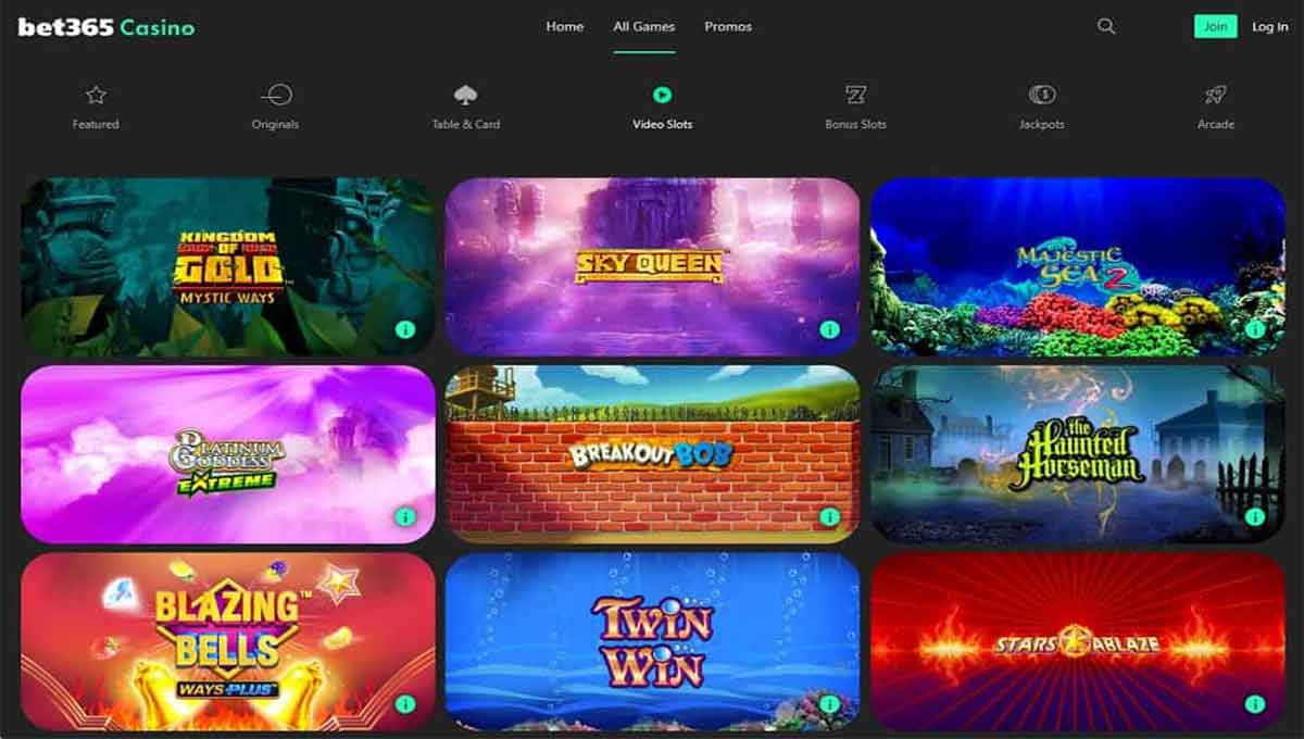 Bet365 Singapore Variety of games