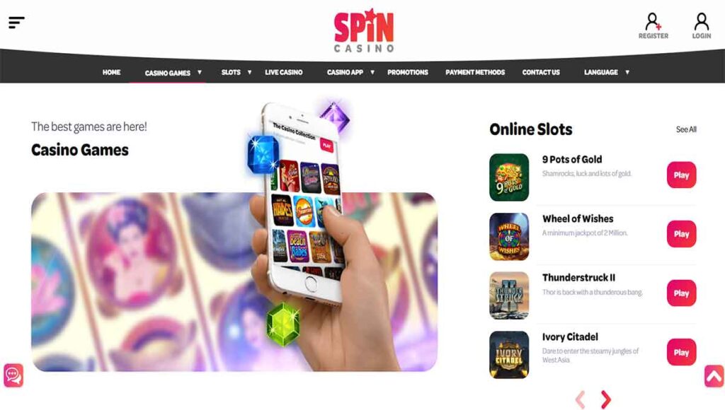 Spin Casino Variety of games
