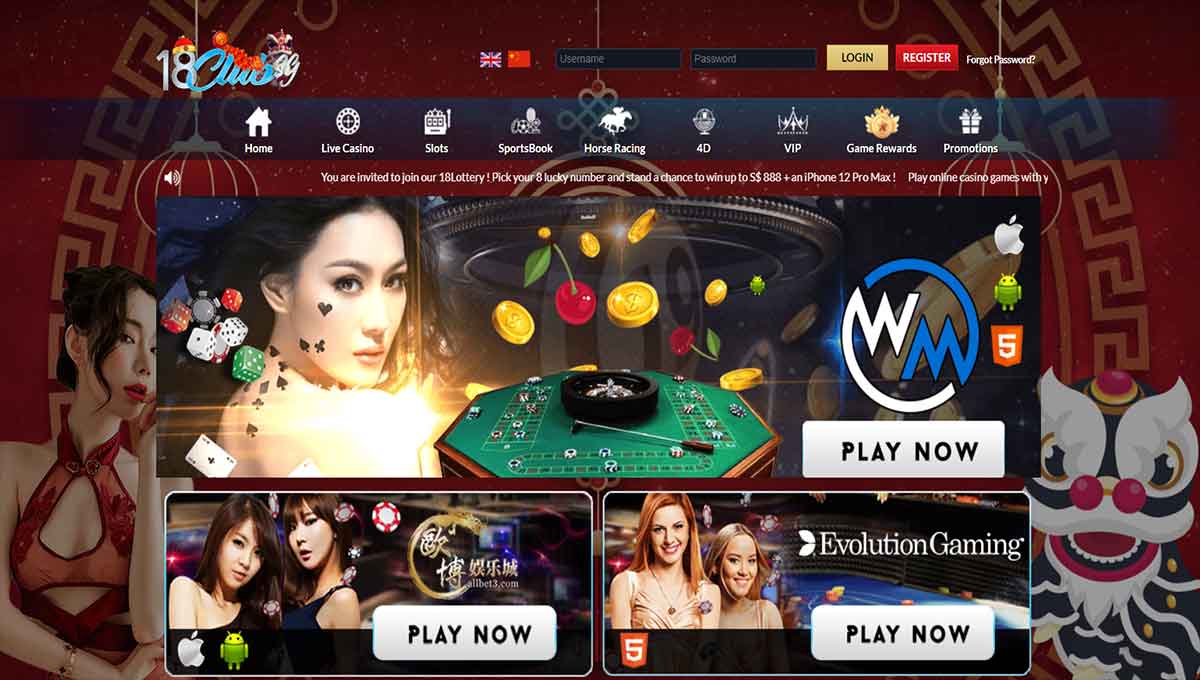 Variety of games 18clubsg casino