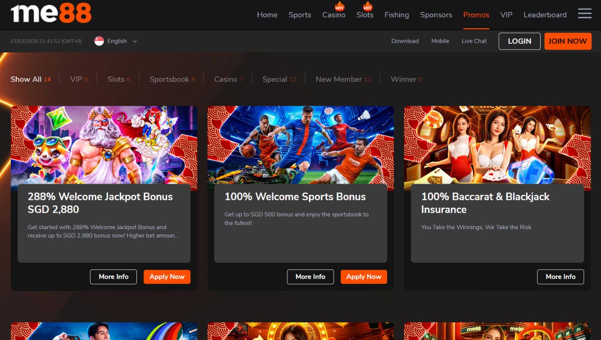 me88 casino promotions & bonuses