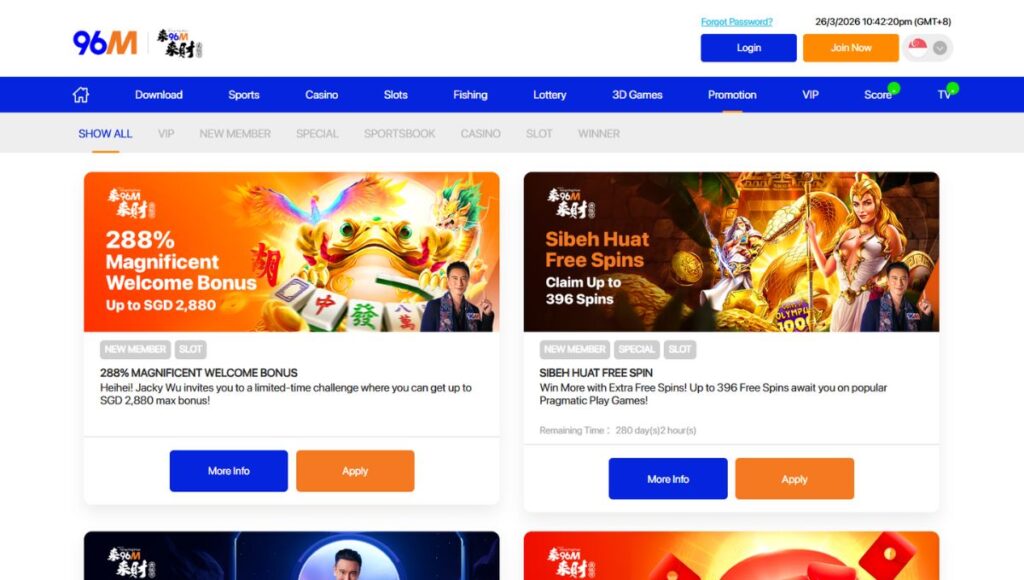 96M Singapore Casino Promotions