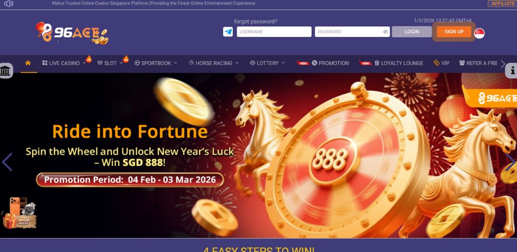 96ACE Singapore Website