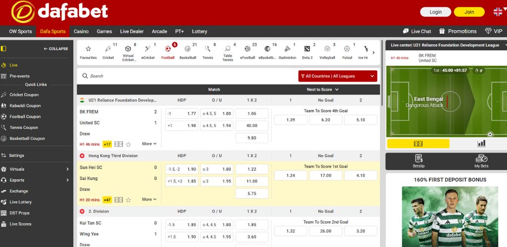 Dafabet Casino Website