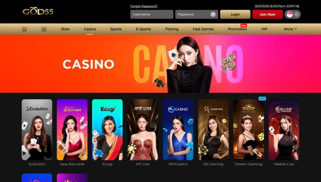 GOD55 Live Casino