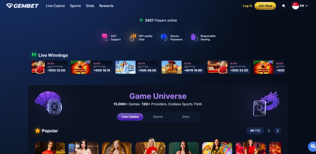 GemBet Singapore Website