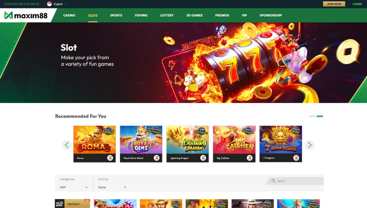 Maxim88 Online Slot Games