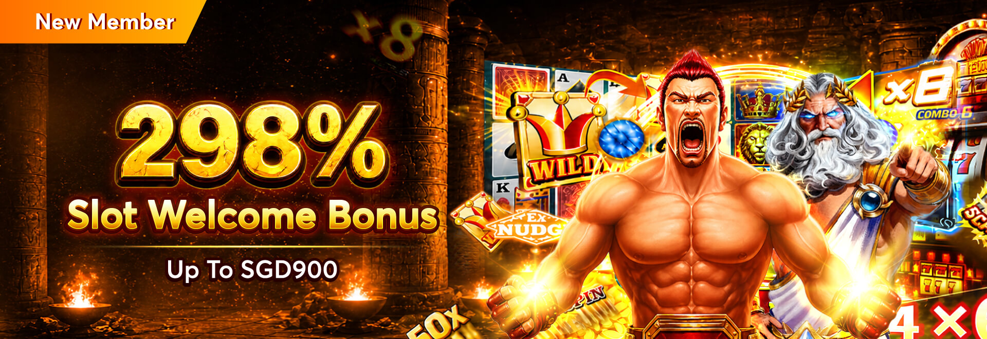 298% Slot Welcome Bonus
