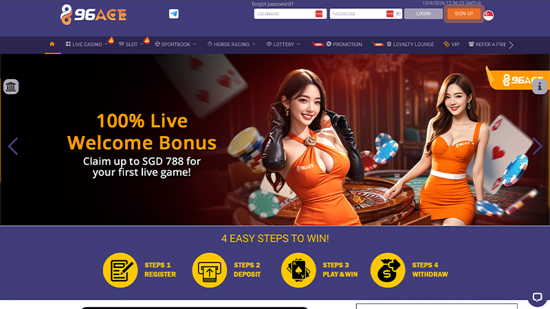 96ACE Online Casino Singapore Official Website