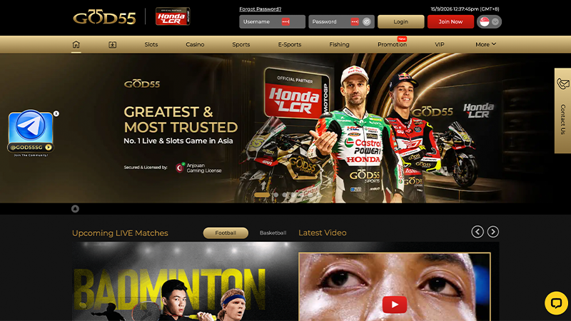 GOD55 Online Casino Singapore Official Website