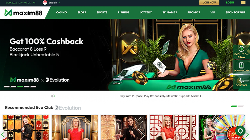 Maxim88 Online Casino Singapore Official Website